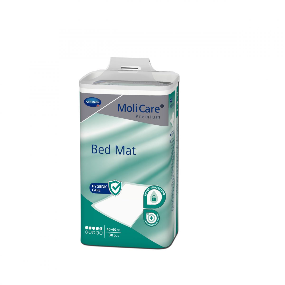 Paturele absorbante pentru protectia asternuturilor Hartmann MoliCare Premium Bed Mat 5 picaturi 40x60cm, 30 buc