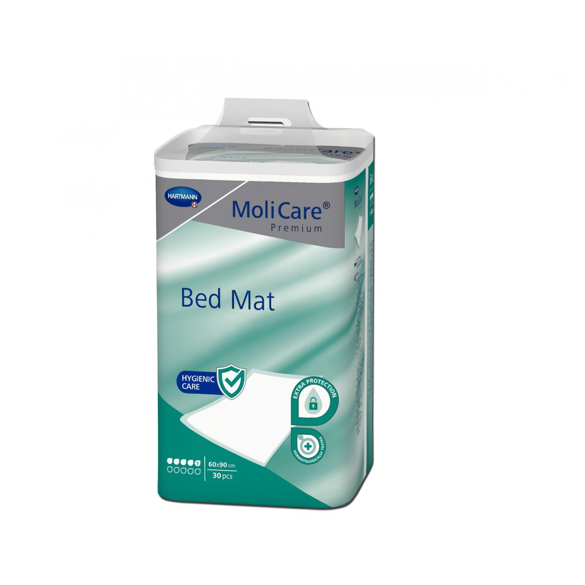 Paturele absorbante pentru protectia asternuturilor Hartmann MoliCare Premium Bed Mat 5 picaturi 60x90cm, 30 buc
